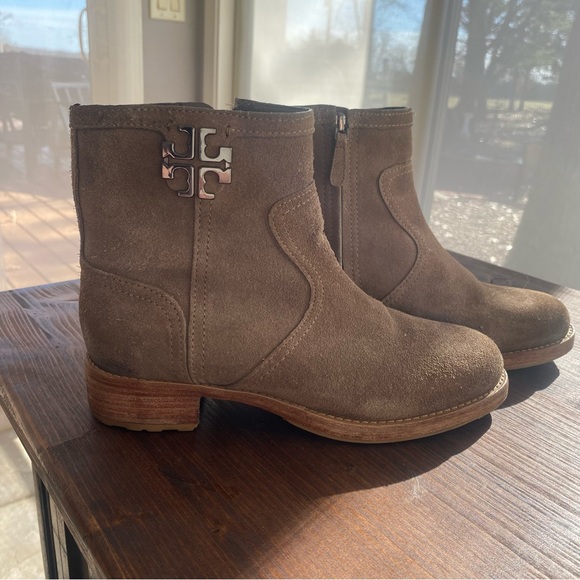 Tory Burch Brown Suede Ankle Boots - Picture 2 of 9